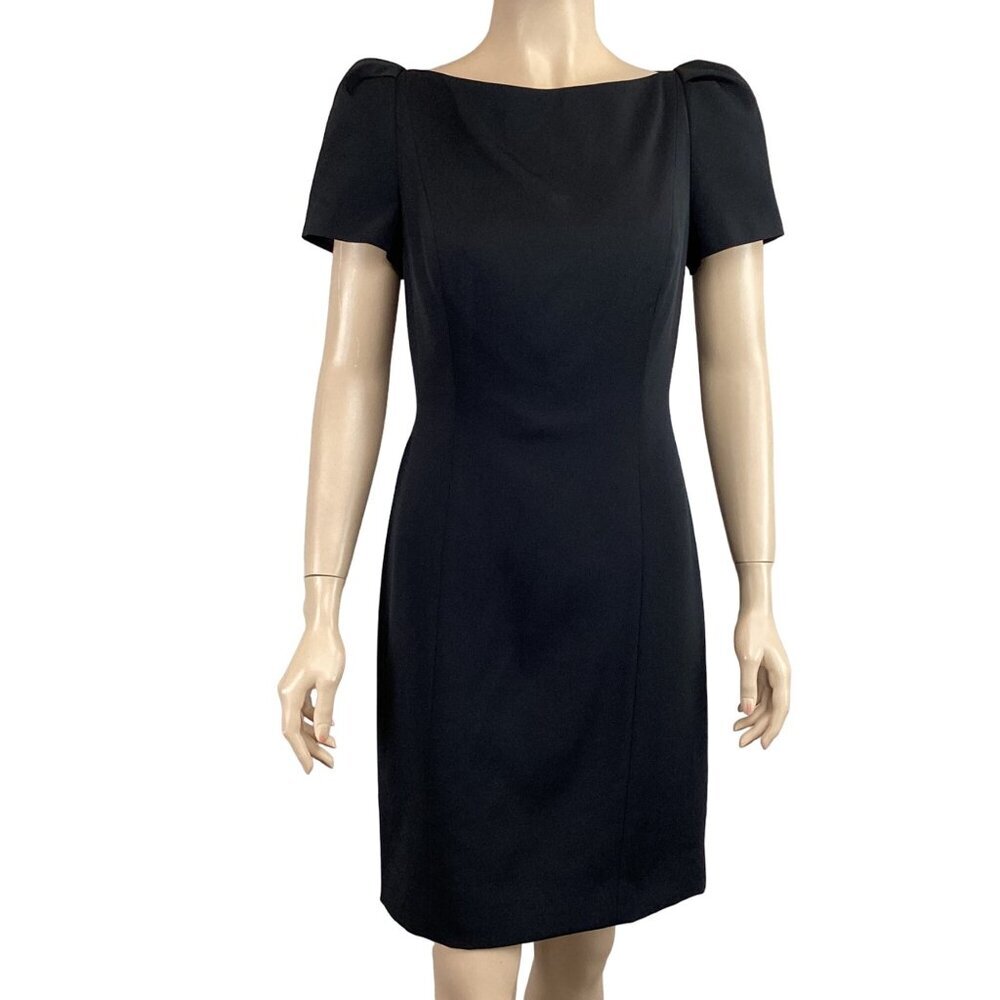 Robert Rodriguez Black Dress Size 6 With Lace Back‎ & Bow Details Short Sleeves